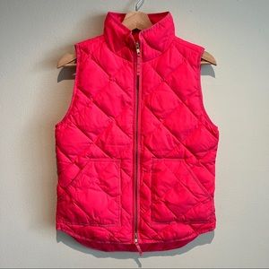 J. Crew puffer vest hot pink size XS